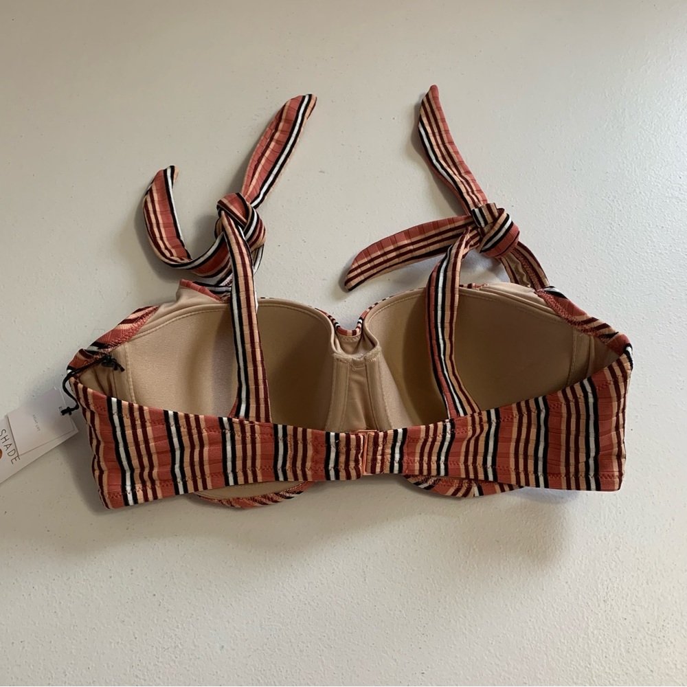 Shade & Shore Boho Southwest Striped Bikini Top Swimwear Size 36B NWT - Picture 7 of 13